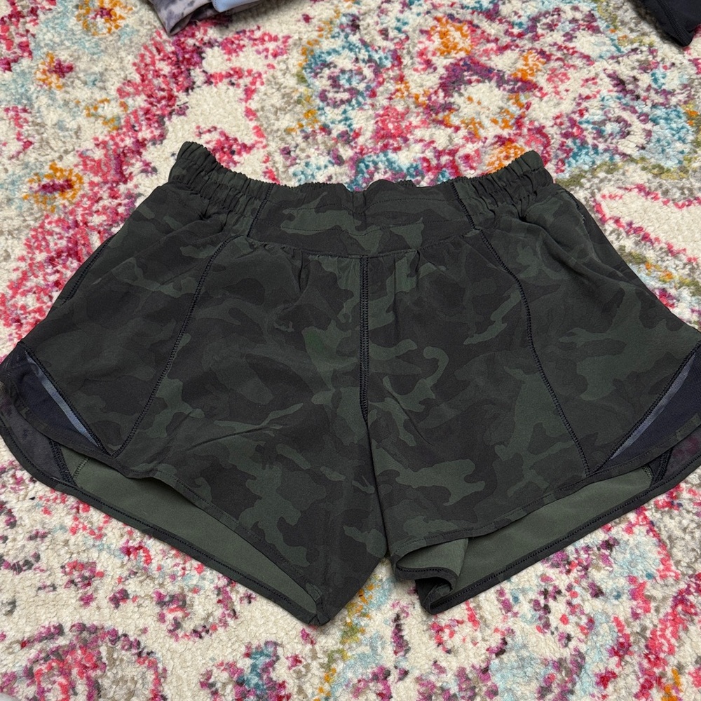 lululemon athletica Camo Green/Black Athletic Shorts